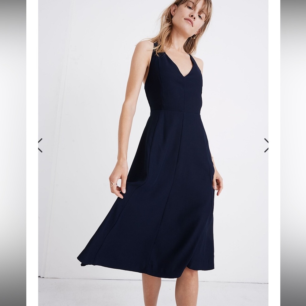 Madewell cross-back midi dress Size 00 NWT